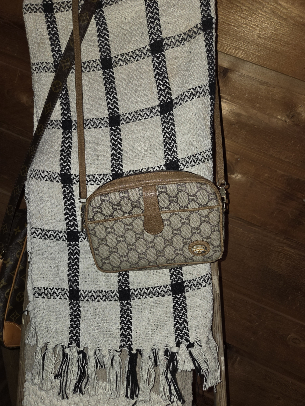 Gucci Beige/Brown Monogram Crossbody Bag